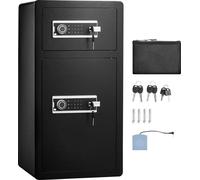 SucceBuy Coffre-fort à Double Porte 156L Avec Lumière LED et 2 Séparateurs Noir