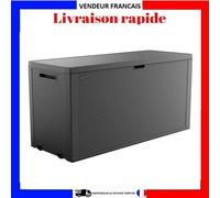 Keter Coffre de rangement Samoa Rattan 270 L – 117 x 45 x 57 cm – Graphite