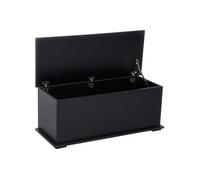HomCom Coffre de rangement 100 x 40 x 40 cm – Couvercle rabattable, charnières de sécurité – Noir