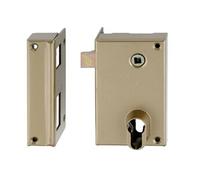 Coffre monopoint en applique pour cylindre européen vertical fouillot de 7 gauche or 75x130mm - - MX-8817-02