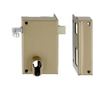 Coffre monopoint en applique pour cylindre européen vertical tirage droite doré - - MX-8827-01