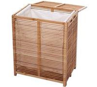 Coffre à linge HWC-B18, Panier à linge Collecteur de linge, bambou 61x50x35cm