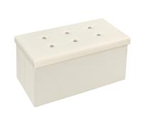 Coffre Pouf Conteneur Similicuir Swarovski Pliable Banc Repose-Pieds