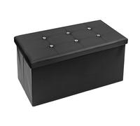 Coffre Pouf Conteneur Similicuir Swarovski Pliable Banc Repose-Pieds