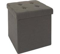Coffre Pouf Pliable Capitonné Coloris Gris - NORA - ALTOBUY Gris G