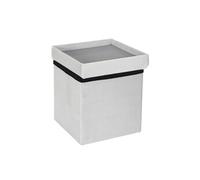Coffre pouf pliable gris compatible briques