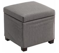HomCom Coffre pouf Ottoman rembourré 30 L, couvercle amovible velours côtelé 40x40x40 cm Gris