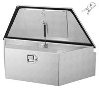 Coffre pour timon/remorque - Coffre à outils/coffre pour camion en aluminium - 990 x 419 x 305 mm - Capacité de charge de 50 kg - Avec serrure et clés - Pour pick-up, camping-car et SUV - Argent