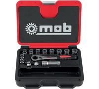 Coffret 10 douilles débouchées -1 cliquet -1 rallonge -2 adaptateurs MOB