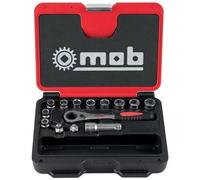 Coffret 10 douilles débouchées -1 cliquet -1 rallonge -2 adaptateurs MOB