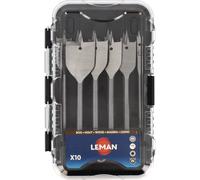 Coffret 10 mèches à bois LEMAN 304.500.10 - Plates - 6 pans - Acier WS