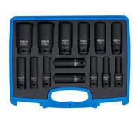 COFFRET 14 DOUILLES A CHOC PROFONDES GEAR LOCK 10 à 32 CARRE 1/2 BGS