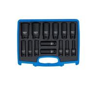coffret 14 douilles a choc profondes gear lock 10 a 32 carre 1/2 bgs -