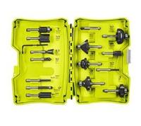 Ryobi - Coffret de fraises RAKRBS15 - 15 pièces - Queue 6 mm, profils variés