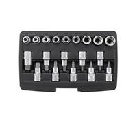 coffret 19 embouts et douilles torx male t20 a t70 femelle e10 a e24 -