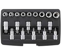 COFFRET 19 EMBOUTS ET DOUILLES TORX MALE T20 A T70 FEMELLE E10 A E24