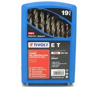 Tivoly Coffret de 19 forets HSS Pro – Ø 1–10 mm pour acier et fonte