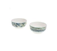 Coffret 2 bols Mayra bleu - - Crème / Ivoire - Porcelaine
