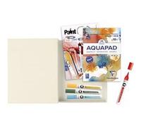 Coffret 2 Carnets Paint'on Pad A5 Et Aquapad A5 Clairefontaine Et 4 Marqueurs Molotow
