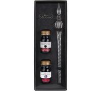 Coffret 2 encres 10 ml et plume de verre transparente Jacques Herbin G