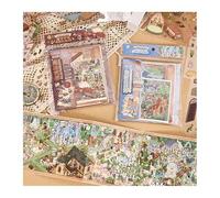Coffret 2 Livres 3D - Scènes Miniatures Pliables en Grand Format Cosy, Carnet Autocollants Maison Pour DIY Créatif, Stickers Interactifs Pour Décoration, Relaxation Et Activité Créative Familiale