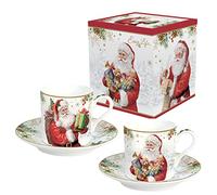 COFFRET 2 TASSES A CAFE 7,5 N PORCELAINE SANTA IS COMING