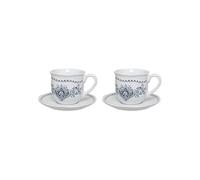 - Coffret 2 Tasses & Sous-Tasses "Little Cottage" 18 rès Blanc