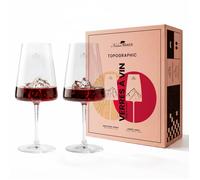 Coffret 2 verres à vin topographic Mont Blanc et Everest