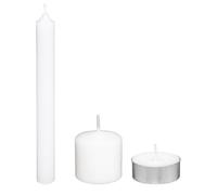 Coffret 21 Bougies ""3 Formats"" 20cm Blanc