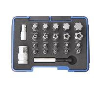 Coffret 23 pcs d'embouts TS plus / Torx plus 1/4"" et 3/8"" CrV - OM 0645 - CLAS Equipements