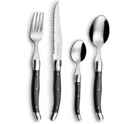 PRADEL ESSENTIEL - Coffret 24 couverts de table pour 6 personnes - Rustic - Acier inoxydable 18/0, Finition Standard - Gris