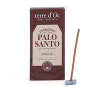 Coffret 25 bâtons d’encens Palo Santo du Pérou et support en pierre terre d'Oc