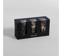 Coffret 3 lumignons parfumés en verre noir et doré, parfum ''Nomad evasion'' 16x8x5cm Doré