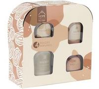 Home Deco Factory – Coffret 4 bougies parfumées Éléments 8 cm – 4 senteurs – Beige