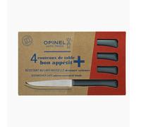 Coffret 4 couteaux de table lame micro-dentée 11 cm Bon Appétit Plus anthracite Opinel