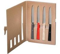 Coffret 4 Couteaux de Table N°125 Opinel Esprit Loft Béton, Noir, Rouge et Naturel G