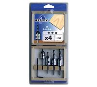 Coffret 4 mèches hélicoïdales + fraisoirs HSS LEMAN