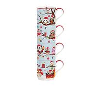 COFFRET 4 MUGS EMPILABLE 275ML EN PORCELAINE