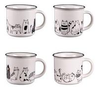 Coffret 4 mugs Friends 35 cl - Table Passion - Noir - Porcelaine Noir G