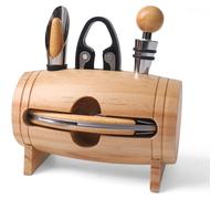 Coffret 4 pièces accessoires vin en forme de tonneau