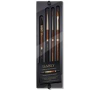 Isabey Pinceaux aquarelle Coffret 4 pièces Raphaël – Poils d'animaux – Étui exclusif Gris/Noir