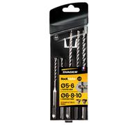 Coffret 5 forets béton - DIAGER - RocKFaster compatible SDS+ L110 Diam.5-6 L160 Diam.6-8-10 mm