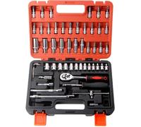 Coffret 53 pièces liquet douilles tournevis 1/4 pouce, kit réparation auto moto mécanique avec étui rangement, pour maison