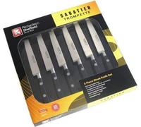 Coffret 6 couteaux steak lame lisse noir - Richardson Sheffield - 658502-1 -