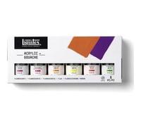 Coffret 6 flacons gouache acrylique Liquitex couleurs fluo