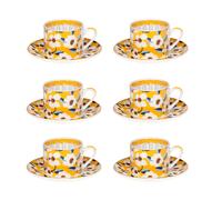 Coffret 6 tasses et sous-tasses Zinnia 8 cl
