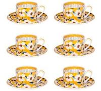 Coffret 6 tasses et sous-tasses Zinnia 8 cl - Table Passion - Jaune - Grès JAUNE