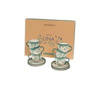 Coffret 6 tasses Lina - - Crème / Ivoire - Grès