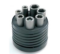 Coffret 7 douilles magnétiques sur tonnelet, embout 6 pans pour perceuse LEMAN