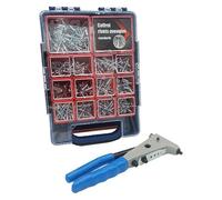 Coffret 815 pcs Rivets Aveugles ALX TRS Tête Ronde Alu/Acier avec 1 Pince à Rivets - D-Work